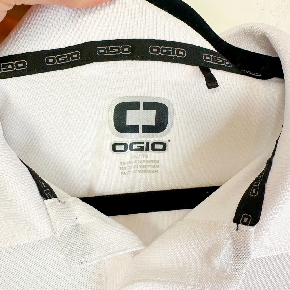 American Racing | White Collared Polo Short Sleeve Embroidered Shirt - Picture 4 of 5